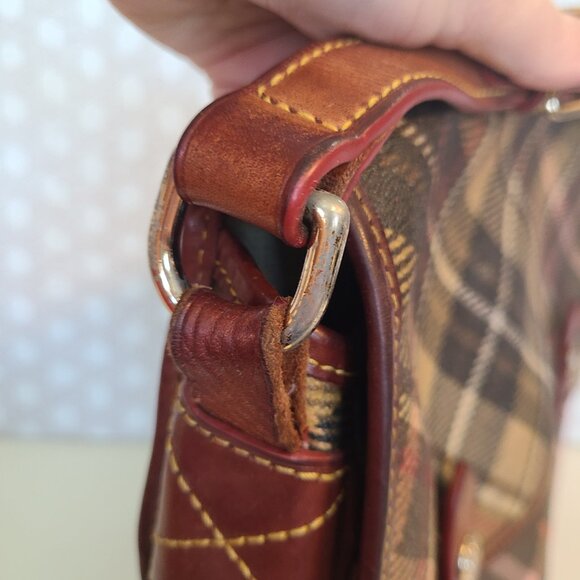 Dooney and Bourke Plaid Coated Canvas Bag w/ Adjustable Shoulder Strap - Picture 5 of 16